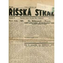 Říšská stráž (1.8.1928) Ústřední deník Národní obce fašistické (staré noviny, fašisté, 1. republika)