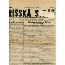 Říšská stráž (13.8.1928) Ústřední deník Národní obce fašistické (staré noviny, fašisté, 1. republika)