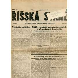 Říšská stráž (15.9.1928) Ústřední deník Národní obce fašistické (staré noviny, fašisté, 1. republika)