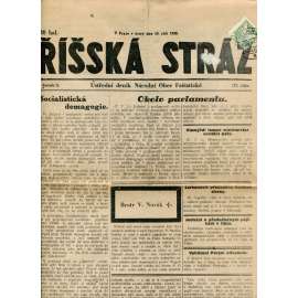 Říšská stráž (18.9.1928) Ústřední deník Národní obce fašistické (staré noviny, fašisté, 1. republika)