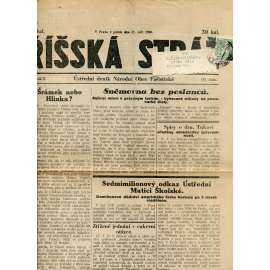 Říšská stráž (21.9.1928) Ústřední deník Národní obce fašistické (staré noviny, fašisté, 1. republika)