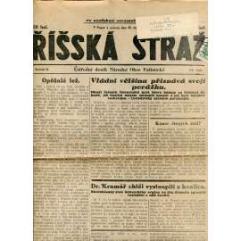Říšská stráž (22.9.1928) Ústřední deník Národní obce fašistické (staré noviny, fašisté, 1. republika)