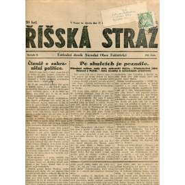 Říšská stráž (17.10.1928) Ústřední deník Národní obce fašistické (staré noviny, fašisté, 1. republika)