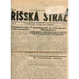 Říšská stráž (7.11.1928) Ústřední deník Národní obce fašistické (staré noviny, fašisté, 1. republika)