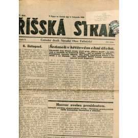 Říšská stráž (8.11.1928) Ústřední deník Národní obce fašistické (staré noviny, fašisté, 1. republika)