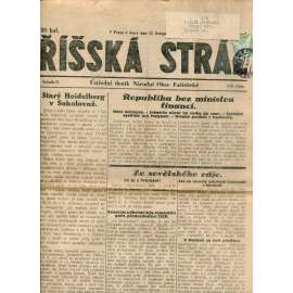 Říšská stráž (13.11.1928) Ústřední deník Národní obce fašistické (staré noviny, fašisté, 1. republika)