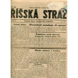Říšská stráž (6.12.1928) Ústřední deník Národní obce fašistické (staré noviny, fašisté, 1. republika)