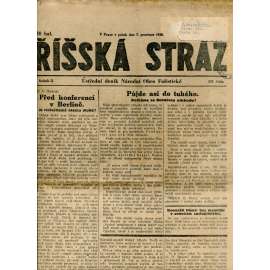 Říšská stráž (7.12.1928) Ústřední deník Národní obce fašistické (staré noviny, fašisté, 1. republika)