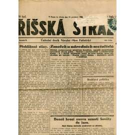 Říšská stráž (12.12.1928) Ústřední deník Národní obce fašistické (staré noviny, fašisté, 1. republika)