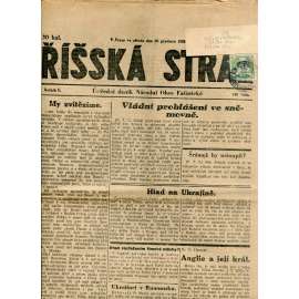 Říšská stráž (19.12.1928) Ústřední deník Národní obce fašistické (staré noviny, fašisté, 1. republika)
