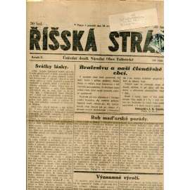 Říšská stráž (24.12.1928) Ústřední deník Národní obce fašistické (staré noviny, fašisté, 1. republika)
