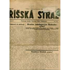 Říšská stráž (28.12.1928) Ústřední deník Národní obce fašistické (staré noviny, fašisté, 1. republika)