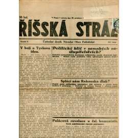 Říšská stráž (29.12.1928) Ústřední deník Národní obce fašistické (staré noviny, fašisté, 1. republika)