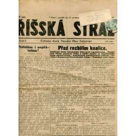 Říšská stráž (31.12.1928) Ústřední deník Národní obce fašistické (staré noviny, fašisté, 1. republika)