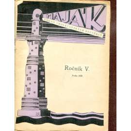 Maják, ročník V., čísla 1-4 a 6-12/1928. Lidová revue pro socialism, kulturu a výchovu - Orgán Proletářských bezvěrců (časopis, levicová literatura)