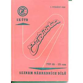 Skútr Čezeta. Seznam náhradních dílů