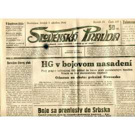 Slovenská pravda 5.10.1944 (noviny, text slovensky, zakladatel Andrej Hlinka, Slovenský stát)