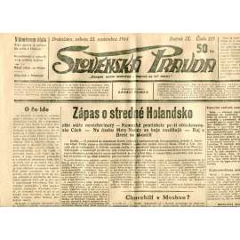 Slovenská pravda 23.9.1944 (noviny, text slovensky, zakladatel Andrej Hlinka, Slovenský stát)