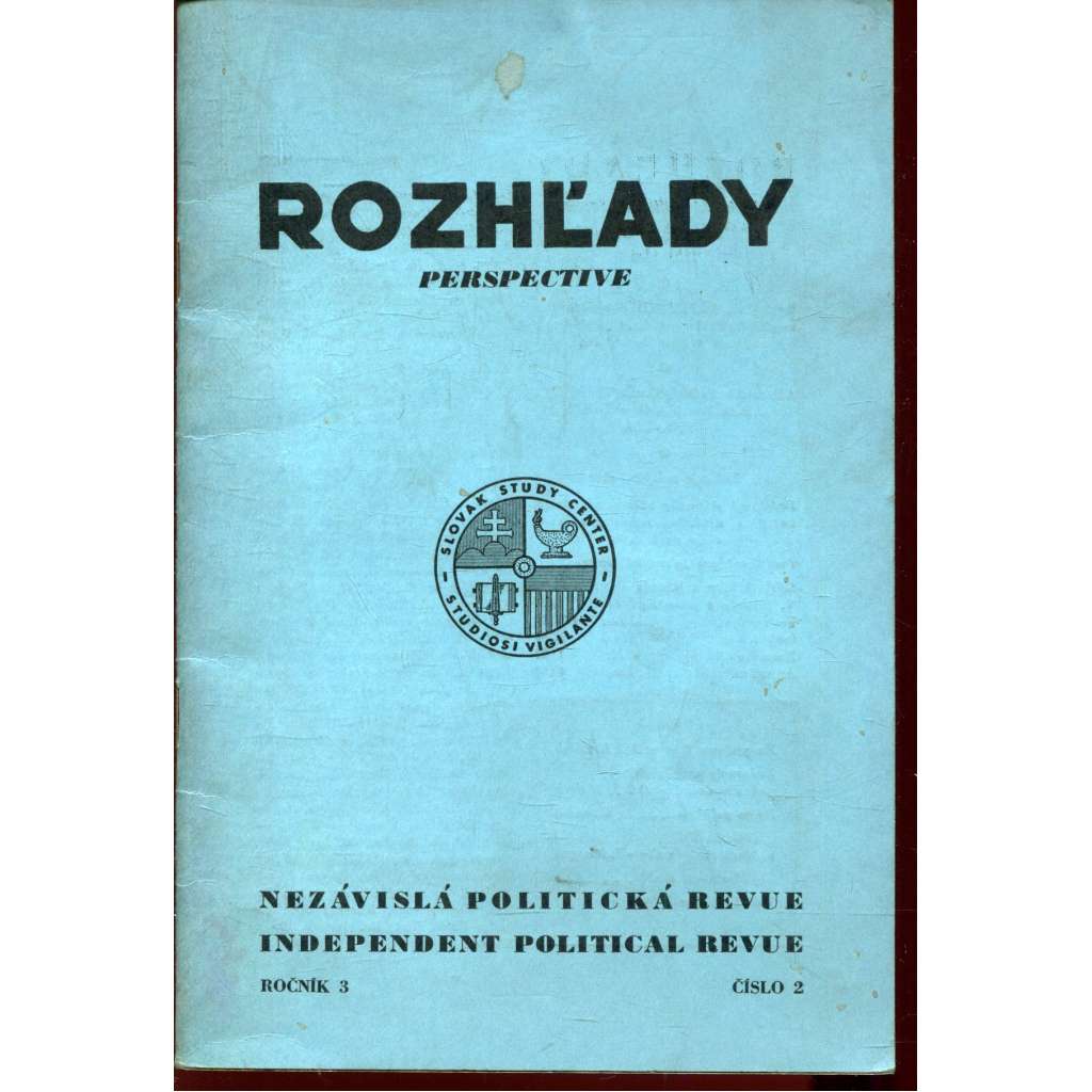Rozhľady, ročník III., číslo 2/1958. Nezávislá politická revue (exil)