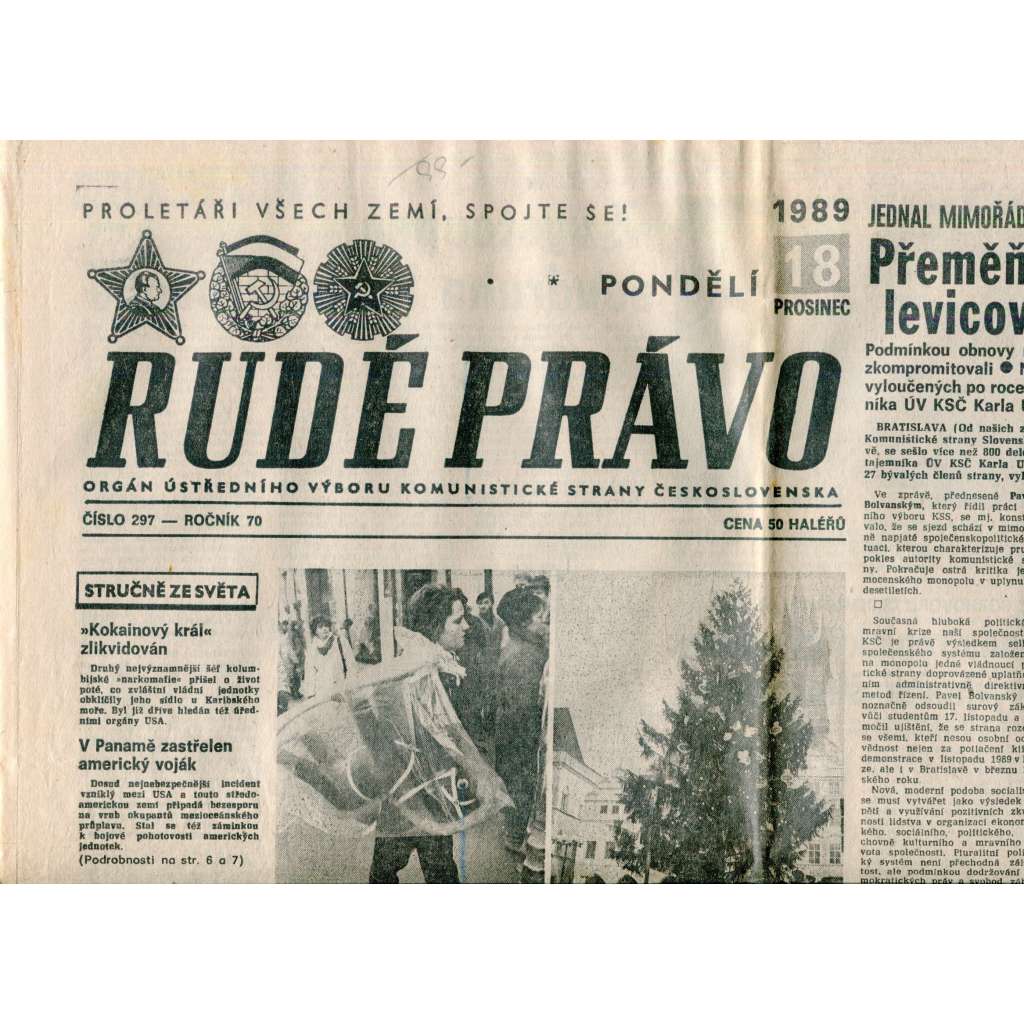 Rudé právo (18.12.1989) - staré noviny