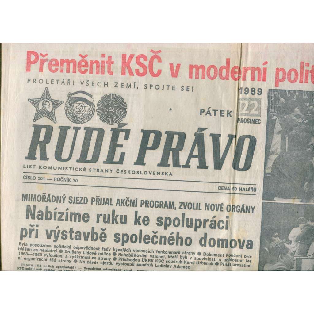 Rudé právo (22.12.1989) - staré noviny