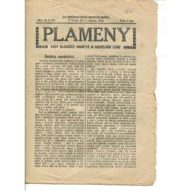 Plameny, ročník II., číslo 10/1910 (List sloužící osvětě a vzdělání lidu) - 1.6.1910 (časopis, noviny)