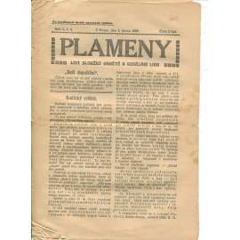 Plameny, ročník I., číslo 6/1909 (List sloužící osvětě a vzdělání lidu) - 1.2.1909 (časopis, noviny)