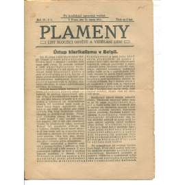 Plameny, ročník IV., číslo 1/1911 (List sloužící osvětě a vzdělání lidu) - 31.8.1911 (časopis, noviny)