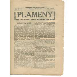Plameny, ročník III., číslo 18/1911 (List sloužící osvětě a vzdělání lidu) - 27.4.1911 (časopis, noviny)
