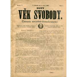 Věk svobody, ročník V., čísla 1-8/1892. Časopis sociálně-demokratický (staré noviny)