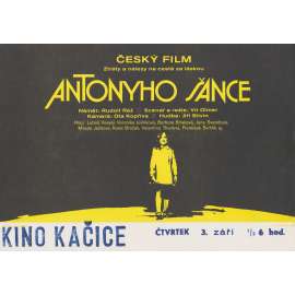 Antonyho šance (filmový plakát, slepka, film Československo 1986, režie Vít Olmer, Hrají: Luboš Veselý, Veronika Jelínková)