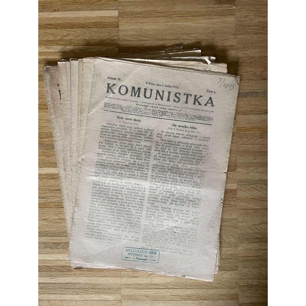 Komunistka, ročník III., čísla 1-3, 6, 32, 35, 37-39, 43 a 52/1924. Ústřední list československých komunistek (časopis, noviny)
