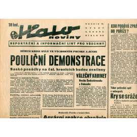 Halo noviny, ročník VI., číslo 33/1938. Reportážní a informační list pro všechny