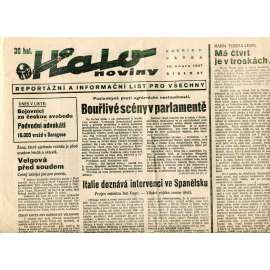 Halo noviny, ročník V., číslo 37/1937. Reportážní a informační list pro všechny Halo noviny, ročník V., číslo 37/1937. Reportážní a informační list pro všechny