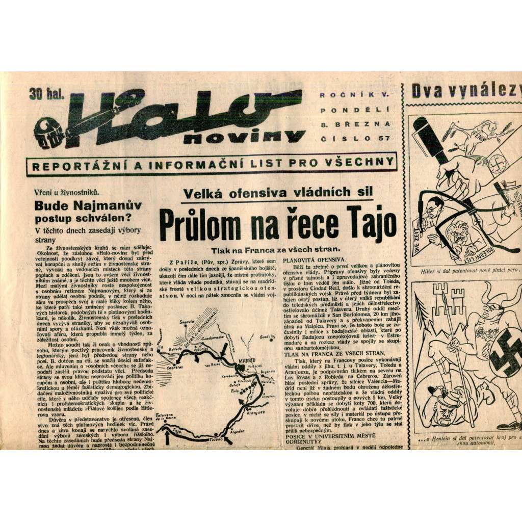 Halo noviny, ročník V., číslo 57/1937. Reportážní a informační list pro všechny