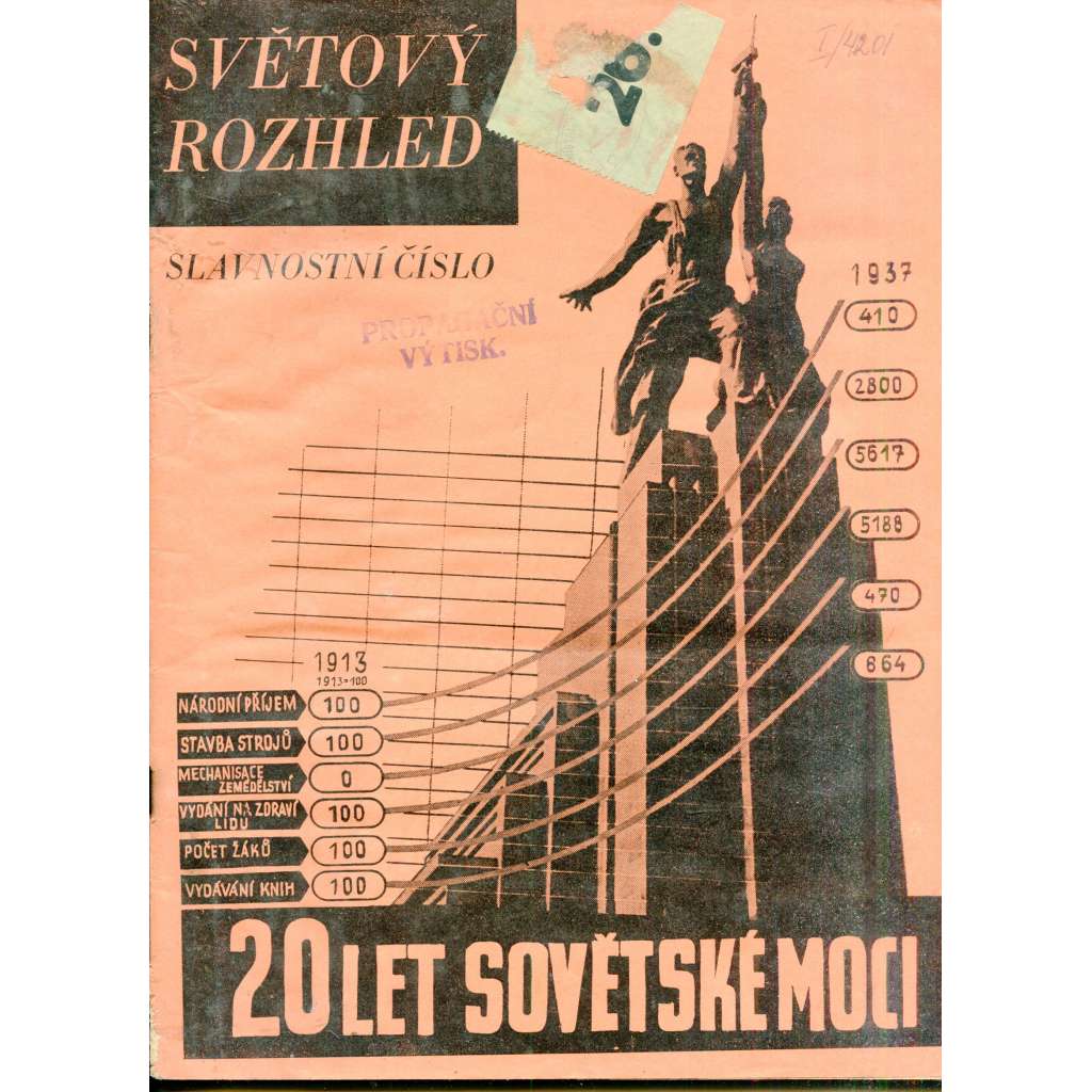 Světový rozhled. Slavnostní číslo. 20 let sovětské moci (SSSR, Rusko, komunismus, Stalin) - časopis (pošk.)