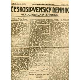 Československý denník roč. III, č. 52. Chilok, 1920 (LEGIE, RUSKO, LEGIONÁŘI) Československý denník roč. III, č. 52. Chilok, 1920 (LEGIE, RUSKO, LEGIONÁŘI)