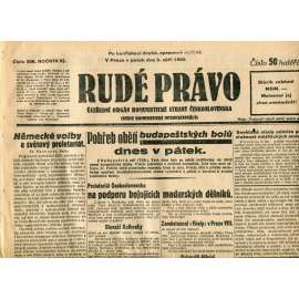 Rudé právo (5.9.1930) - staré noviny, 1. republika Rudé právo (5.9.1930) - staré noviny, 1. republika