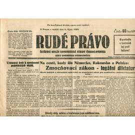 Rudé právo (5.10.1930) - staré noviny, 1. republika Rudé právo (5.10.1930) - staré noviny, 1. republika