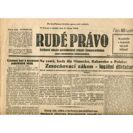 Rudé právo (5.10.1930) - staré noviny, 1. republika Rudé právo (5.10.1930) - staré noviny, 1. republika