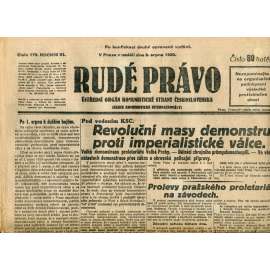 Rudé právo (3.8.1930) - staré noviny, 1. republika Rudé právo (3.8.1930) - staré noviny, 1. republika