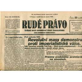 Rudé právo (3.8.1930) - staré noviny, 1. republika Rudé právo (3.8.1930) - staré noviny, 1. republika