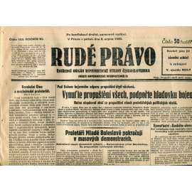 Rudé právo (8.8.1930) - staré noviny, 1. republika Rudé právo (8.8.1930) - staré noviny, 1. republika