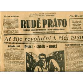 Rudé právo (1.5.1930) - staré noviny, 1. republika Rudé právo (1.5.1930) - staré noviny, 1. republika