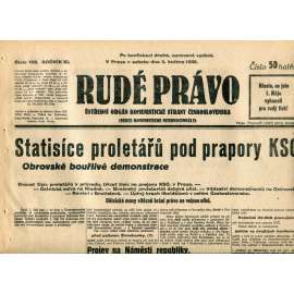 Rudé právo (3.5.1930) - staré noviny, 1. republika Rudé právo (3.5.1930) - staré noviny, 1. republika