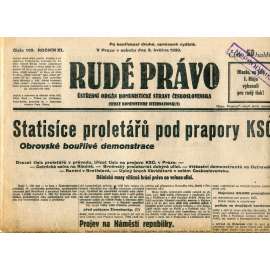 Rudé právo (3.5.1930) - staré noviny, 1. republika Rudé právo (3.5.1930) - staré noviny, 1. republika