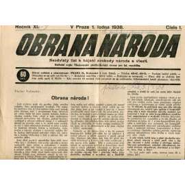 Obrana národa 1.1.1938 (antisemitské, protibolševické noviny)