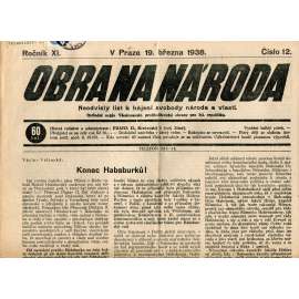 Obrana národa 19.3.1938 (antisemitské, protibolševické noviny)