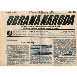 Obrana národa 25.3.1938 (antisemitské, protibolševické noviny)
