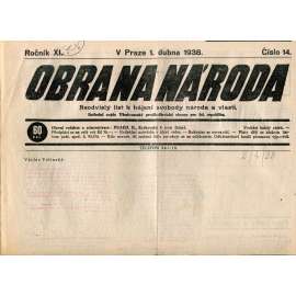 Obrana národa 1.4.1938 (antisemitské, protibolševické noviny)